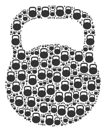 Weight pattern designed in the combination of weight design elements. Vector iconized composition designed from simple items.のイラスト素材