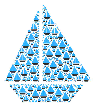 Small yacht icons grouped together to form a bigger one.のイラスト素材