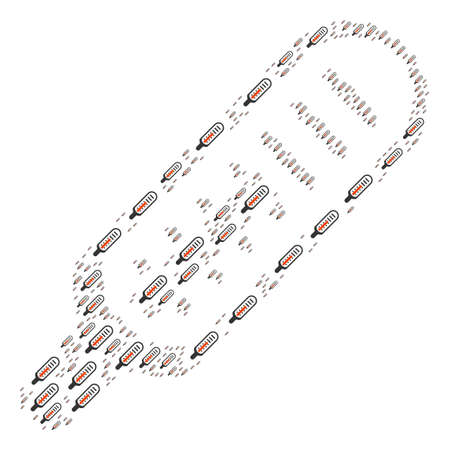 Thermometer collage created in the combination of thermometer icons. Iconized collage done from...