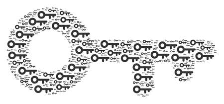 Key illustration filled with set of key icons.のイラスト素材