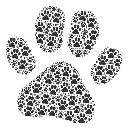 Paw footprint filled with paw footprint iconsのイラスト素材