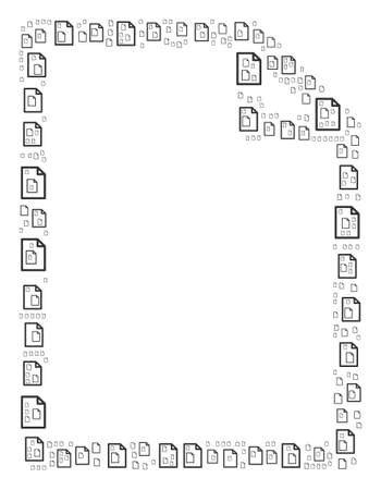 Papar illustration outlined by a pattern of paper iconsのイラスト素材