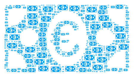 Euro Banknote illustration made in the group of euro banknote pictograms. Vector iconized composition created from simple items.のイラスト素材