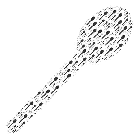 Spoon pattern done in the combination of spoon design elements. Vector iconized collage designed with simple design elements.のイラスト素材