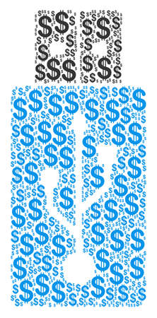 USB Flash Drive mosaic of dollar symbols. Vector dollar pictograms are organized into usb flash drive collage.のイラスト素材