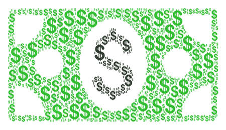 Banknote mosaic of dollar symbols. Vector dollar currency pictograms are grouped into banknote illustration.のイラスト素材