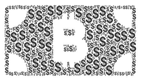 Bitcoin Cash Banknote collage of dollars. Vector dollar icons are grouped into bitcoin cash banknote illustration.のイラスト素材