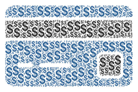 Bank Card composition of american dollars. Vector dollar symbols are organized into bank card illustration.のイラスト素材