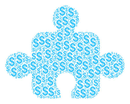 Component composition of american dollars. Vector dollar symbols are composed into component mosaic.のイラスト素材