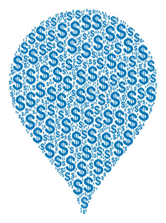 Drop collage of american dollars. Vector dollar currency icons are united into drop collage.のイラスト素材