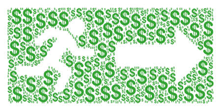 Emergency Exit mosaic of american dollars. Vector dollar icons are grouped into emergency exit collage.のイラスト素材