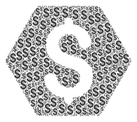 Finance composition of dollar symbols. Vector dollar currency symbols are united into finance composition.のイラスト素材