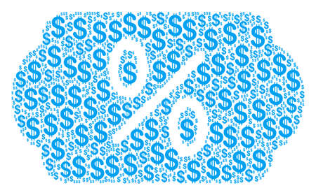 Discount Tag composition of dollars. Vector dollar currency symbols are composed into discount tag collage.のイラスト素材