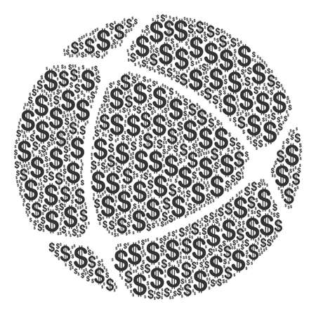 Internet composition of american dollars. Vector dollar currency pictograms are organized into internet collage.のイラスト素材