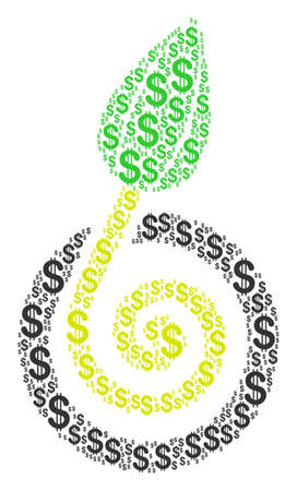 Seed Sprout mosaic of dollar symbols. Vector dollar icons are organized into seed sprout collage.のイラスト素材