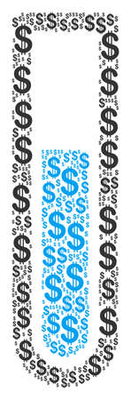 Test Tube mosaic of dollar symbols. Vector dollar currency icons are organized into test tube collage.のイラスト素材