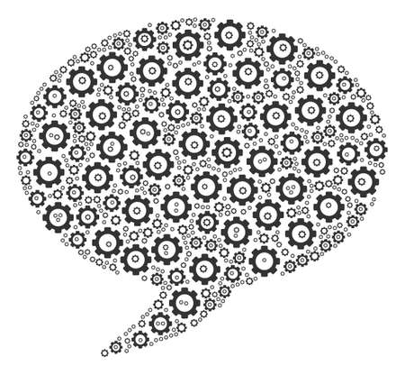 Balloon collage of mechanical wheels. Vector gear components are combined into balloon mosaic.のイラスト素材