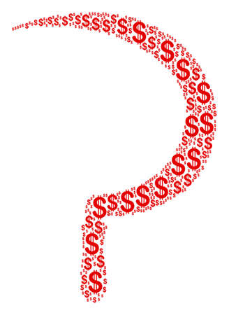 Sickle composition of american dollars. Vector dollar icons are combined into sickle illustration.のイラスト素材