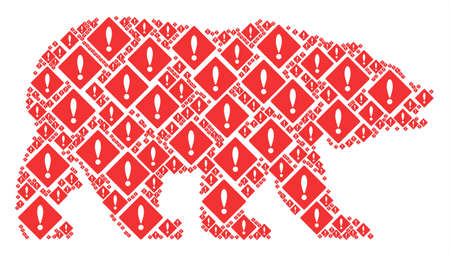 Bear concept combined of error design elements. Raster error items are united into geometric bear pattern.の写真素材