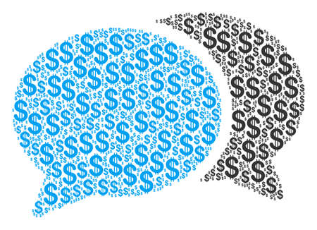 Forum chat mosaic of American dollars. Vector dollar pictograms are grouped into forum chat collage.のイラスト素材