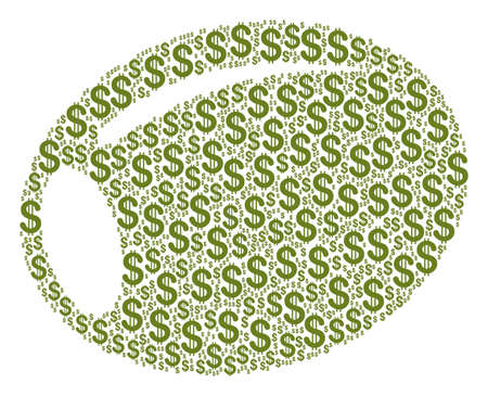 Olive collage of American dollars. Vector dollar symbols are united into olive mosaic.のイラスト素材