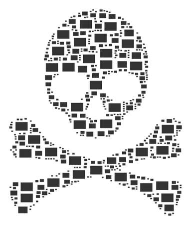 Death concept composed of filled rectange elements. Vector filled rectange items are united into conceptual skeleton collage.のイラスト素材