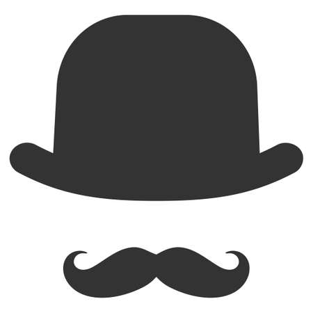Gentleman Face vector pictograph. Illustration style is a flat iconic symbol.のイラスト素材