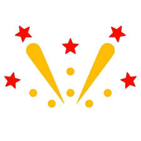 Fireworks explosion vector pictogram, illustration style is a flat iconic symbol.のイラスト素材