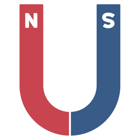 Horseshoe magnet vector icon. Illustration style is a flat iconic symbol.のイラスト素材