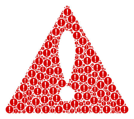 Warning Triangle Sign composition created of problem design elements.のイラスト素材