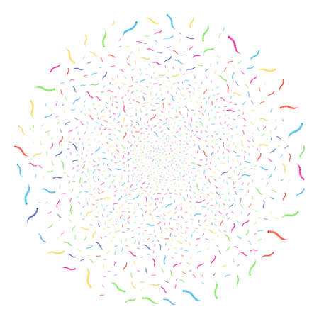 Colorful Annelid Worm salute cluster. Vector sphere fireworks combined from random annelid worm objects. Multi Colored Vector illustration.のイラスト素材