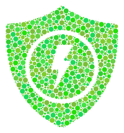 Electric Guard collage of dots in various sizes and green color tints. Raster round elements are organized into electric guard collage. Freshness design concept.の写真素材