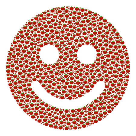 Glad Smile composition of tomato. Vector tomato items are grouped into glad smile illustration. Healthy vector illustration.のイラスト素材