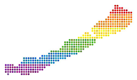 Map of Balaton lake in rainbow colors.のイラスト素材