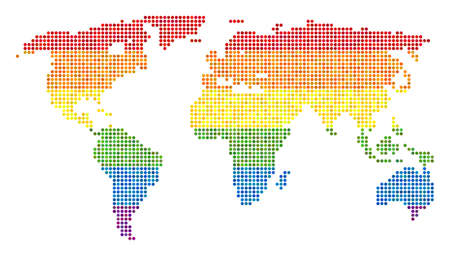 A dotted LGBT pride World Map.のイラスト素材