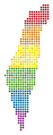 A dotted LGBT pride Israel Map.のイラスト素材