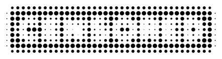 Censored Caption halftone vector pictogram. Illustration style is dotted iconic Censored Caption icon symbol on a white background. Halftone matrix is round elements.のイラスト素材