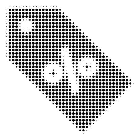 Discount Tag halftone vector icon. Illustration style is dotted iconic Discount Tag icon symbol on a white background. Halftone matrix is circle spots.のイラスト素材