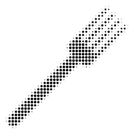 Fork icon in halftone circle blots illustration design.のイラスト素材