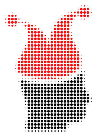 Joker halftone vector pictogram. Illustration style is dotted iconic Joker icon symbol on a white background. Halftone pattern is round elements.のイラスト素材