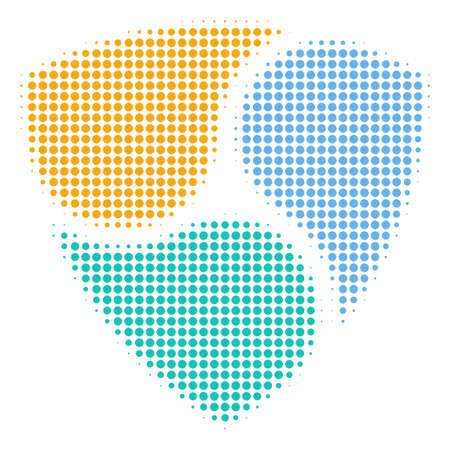 Nem halftone vector icon. Illustration style is dotted iconic Nem icon symbol on a white background. Halftone matrix is round blots.のイラスト素材
