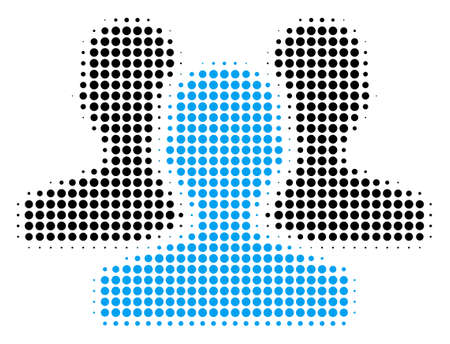Users halftone vector icon. Illustration style is dotted iconic Users icon symbol on a white background. Halftone matrix is round items.のイラスト素材