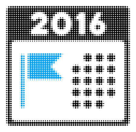 2016 Holiday Calendar halftone vector icon. Illustration style is dotted  iconic 2016 Holiday Calendar icon symbol on a white background. Halftone  texture is round spots.:: موقع تصميمي