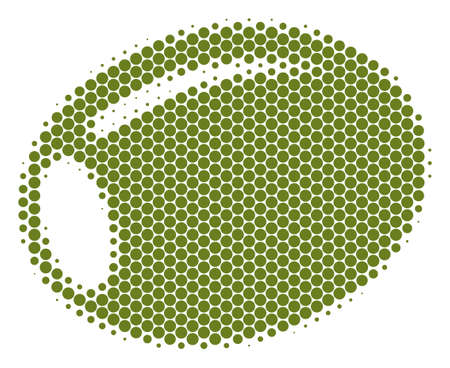Halftone circle Olive icon. Pictogram on a white background. Vector mosaic of olive icon combined of spheric pixels.のイラスト素材