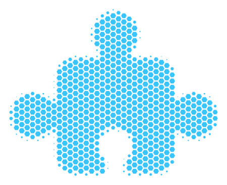 Halftone hexagonal Component icon. Pictogram on a white background. Vector mosaic of component icon designed of hexagonal dots.のイラスト素材