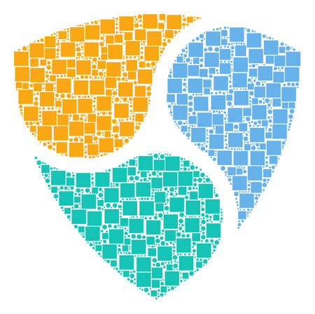 Nem mosaic icon of rectangles and circles in various sizes. Vector items are scattered into nem mosaic design concept.のイラスト素材