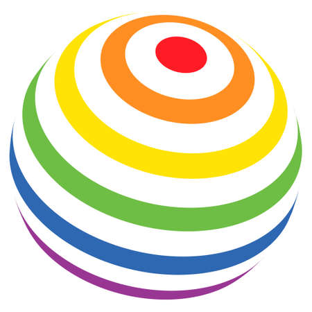LGBT Color Stripes Abstract Sphere vector illustration. Modern 3d effect design for business.のイラスト素材