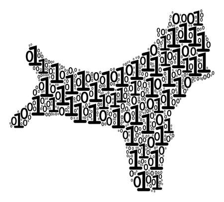 Christmas Island Map collage icon of zero and null digits in different sizes. Vector digit are composed into Christmas Island map composition design concept.のイラスト素材
