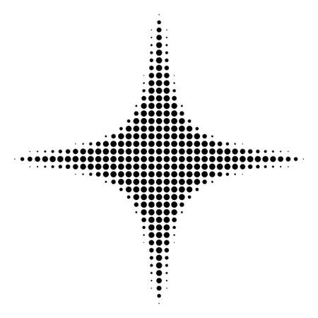 Pixelated black space star icon. Vector halftone composition of space star pictogram composed of sphere elements.のイラスト素材