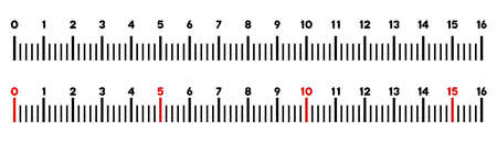 Graduated ruler vector illustration on a white background. Designed for engineering applications.のイラスト素材